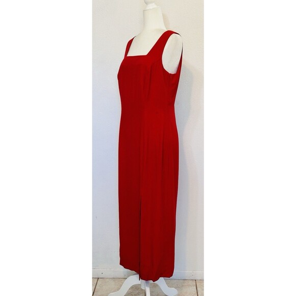 Joseph Ribkoff Women Size 12 Red Sheath Maxi Dress Designer Formal Old Money - Picture 4 of 12